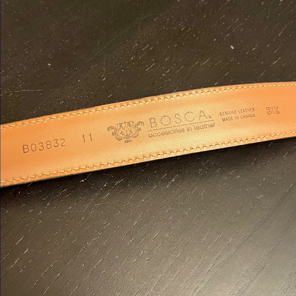Bosca Men’s Leather Belt size 38 made in Canada - Picture 2 of 7